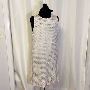 Nordstrom Collection white silk sheath dress size 12 lightly lined summer base